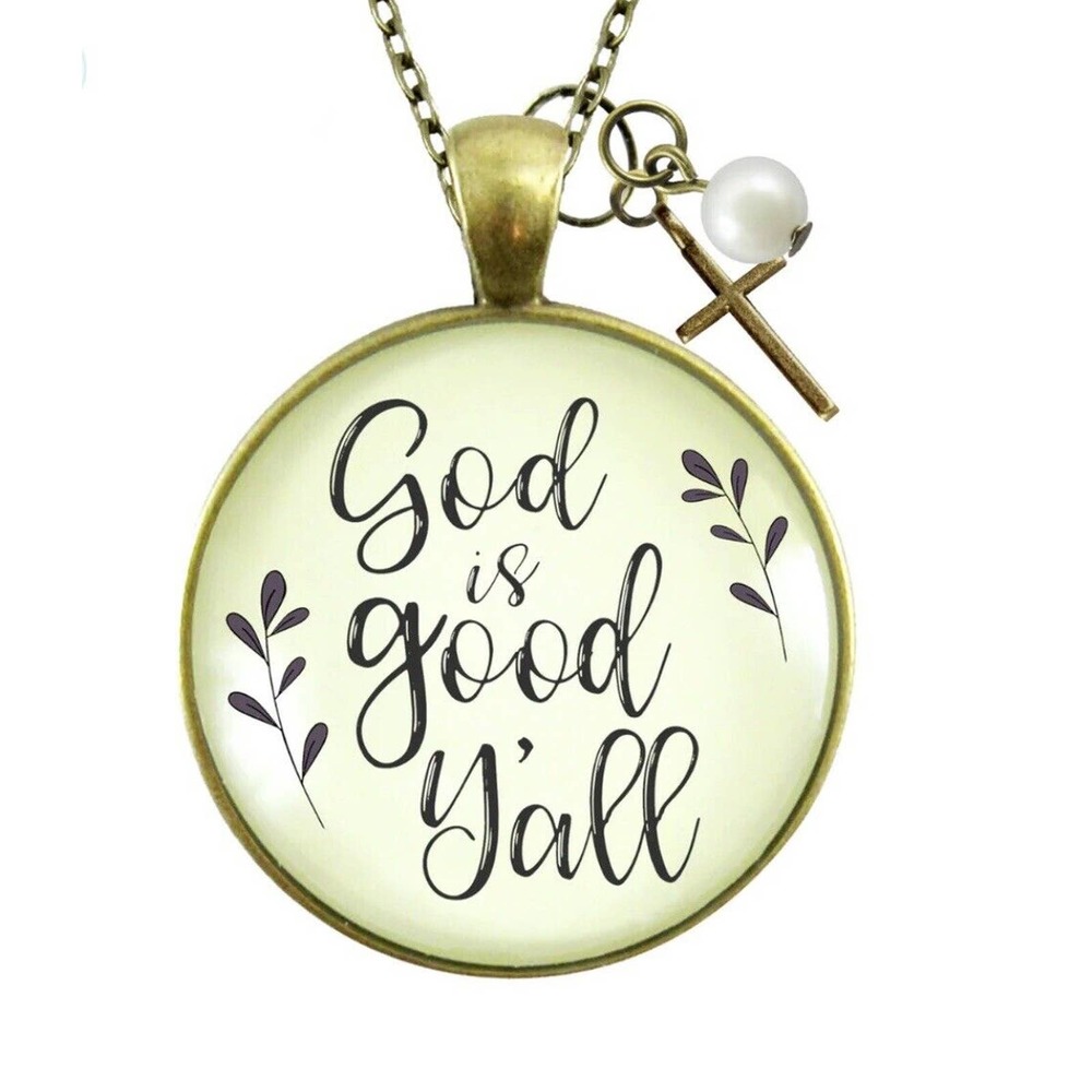 God is Good Y'all - 24" Necklace - Faith Jewelry - New
